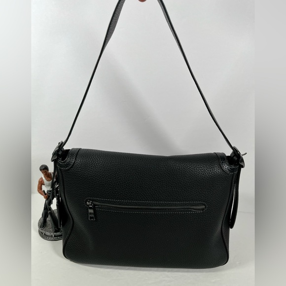 NWT Coach Etta flap bag Leather Gunmetal/Black - Picture 3 of 13
